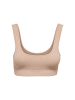 ONLY Bustier BH Soft Bra ohne Bügel Ripp Crop Top Basic ONLVICKYRIB in Beige