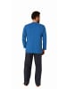 NORMANN Schlafanzug lang Pyjama Set Flanell Hose - 70930 in blau