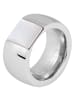 Adeliás Damen Ring aus Edelstahl mit Perlmutt in silber