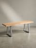 KADIMA DESIGN Garderobenbank 120x40x45,5 cm Akazie Massivholz / Metall mit in Akazie-Silber
