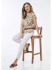 GOLDNER Kurzgröße:  Bluse mit Alloverdruck, Rundhals in beige / gemustert