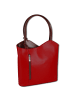 Toscanto Toscanto Schultertasche, Rucksack Leder rot, schwarz ca. 28cm