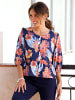 WITT WEIDEN Druckbluse in marine-papaya-bedruckt