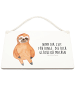 Mr. & Mrs. Panda Deko Schild Faultier Zufrieden mit Spruch in Transparent