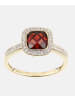 Diamant L'éternel Ring aus 375 Gelbgold mit Diamant mit Granat