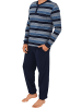 NORMANN Schlafanzug Bündchen Kuschel interlock - 81509 in marine