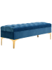 HOMCOM Sitzbank in Blau & Gold 118L x 45B x 42H cm