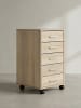 KADIMA DESIGN Rollcontainer 33 x 63 x 38 cm Holz Schubladenschrank in Sonoma