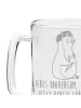 Mr. & Mrs. Panda Gravur Bierkrug Pinguin Blumen mit Spruch in Transparent