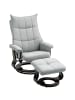 HOMCOM Relaxsessel mit Hocker in Grau 81L x 87B x 113H cm