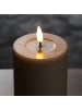 Deluxe Homeart LED Kerze Mia Echtwachs flackernd H: 20cm D: 5cm in sandfarben
