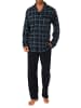 NORMANN Schlafanzug Pyjama zum durchknöpfen Karo - 75266 in marine
