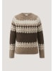 Hessnatur Hessnatur Stick Pullover Relaxed aus Alpaka und Bio-Baumwolle in naturbraun