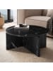 KADIMA DESIGN Couchtisch 60x60x33 cm Sofatisch in Marmor-Optik Modern, in Schwarz