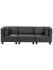 Beliani 3-tlg 3-Sitzer Sofa UNSTAD in Schwarz
