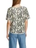 comma Bluse in beige schwarz