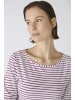 Oui Langarmshirt SUMIKO elastische Cotton-Modalmischung in white violett