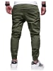 behype Chinohose - BHFORLI Jogger Chino Jeans Hose Stoffhose in Khaki