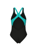 Arena Kikko Badeanzug V-Back in Schwarz-Türkis