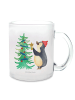 Mr. & Mrs. Panda Teetasse Pinguin Weihnachtsbaum ohne Spruch in Transparent