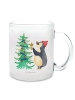 Mr. & Mrs. Panda Trinkglas Pinguin Weihnachtsbaum ohne Spruch in Transparent