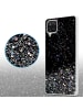 cadorabo Hülle für Samsung Galaxy A12 / M12 Glitter in Schwarz mit Glitter