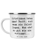 Mr. & Mrs. Panda Emaille Tasse Spruch Juristin Recht mit Spruch in Weiß