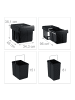 relaxdays Mülltrennsystem Schwarz 1x15L + 2x8L