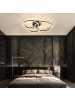 ZMH Deckenleuchte LED in schwarz dimmbar 3-Ringen modern 74 W Wohnzimmerlampe L82 cm