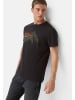 Camel Active T-Shirt aus reiner Baumwolle mit Rundhalsausschnitt in Schwarz