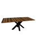 58 aufm Kessel ESSTISCH ausziehbar Elda 1 160x90x75 Schwarzstahl/Plankeneiche