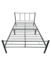 en.casa Metallbett Laos mit Matratze in Grau (B)140cm