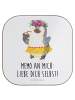 Mr. & Mrs. Panda Holzuntersetzer Pinguin Kokosnuss mit Spruch in Weiß