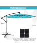 COSTWAY Sonnenschirm 300 cm mit LED in Türkis