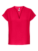 JACQUELINE de YONG Einfarbige Kurzarm Bluse V-Ausschnitt Blusenshirt Blouse JDYLION in Rot-2