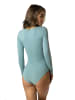 Alkato Damen Langarm Body mit Rundhalsausschnitt blickdicht Rippstoff in mint