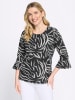 Sieh an! 3/4-Arm-Shirt in schwarz-weiß-bedruckt