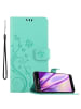 cadorabo Hülle für Samsung Galaxy J7 2018 Blumen Design in FLORAL TÜRKIS