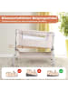 COSTWAY 3 in 1 Beistellbett mit Matratze 0-6 Monate in Beige