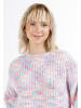 myMo Damen Strickpullover in Rosa Mehrfarbig