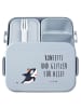 Mr. & Mrs. Panda Lunchbox Orca Zylinder Motiv mit Spruch in Blau Pastell
