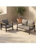 home24 Loungeset Aviel 2-teilig Kombi D in Anthrazit / Braun