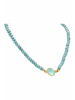 Gemshine Halskette Choker Chalcedone in gold coloured