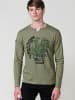 KOROSHI Langarm-t-shirt in khaki