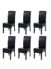 MCW 6er-Set Esszimmerstuhl Crotone, Schwarz, dunkle Beine