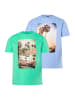 Men Plus Kurzarm T-Shirt in himmelblau