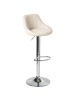 Beliani Drehhocker LUCCA in Beige/Silber - (W) 47 x (H) 83 x (L) 52 cm