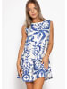 SASSYCLASSY Ärmelloses Kleid mit Print in Blau
