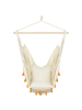 Beliani Hängesessel VARENA in Beige/Orange - (W) 96 x (H) 125 x (L) 55 cm