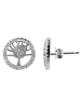 Adeliás Damen Ohrringe – Ohrstecker Lebensbaum aus 925 Silber mit Zirkonia in silber
